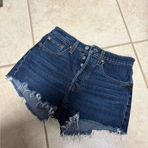 Denim Frayed Hem Women's Shorts